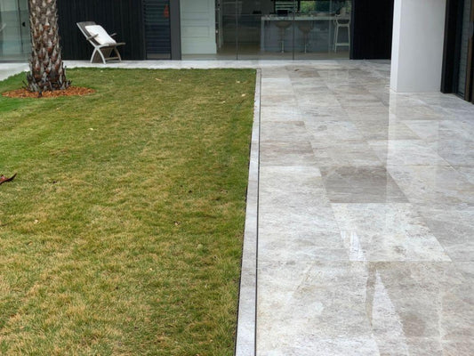 Courtyard Grate Drain and patio area.
