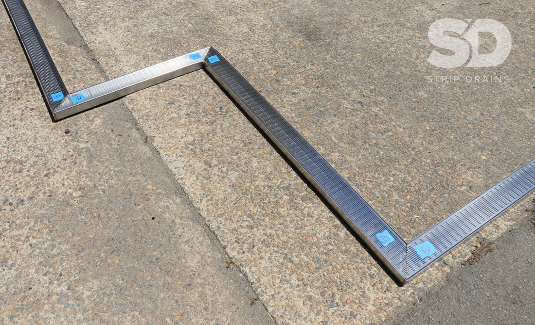 Custom Strip Drain with grate cover.