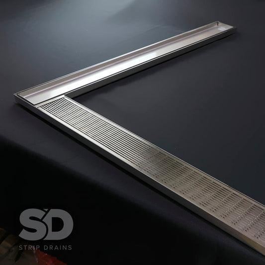 Custom made shallow linear drain.