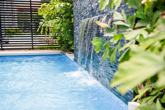 Luxury swimming pool in Sydney backyard.