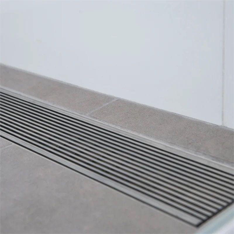 Linear Shower Drain with grate cover.